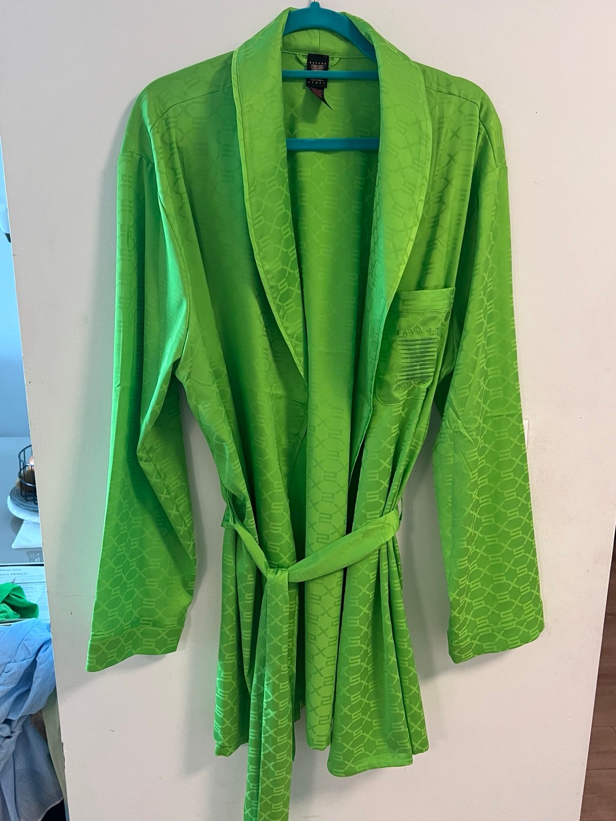 Savage X Fenty Men's Smoking Jacket Lime Green Sz M