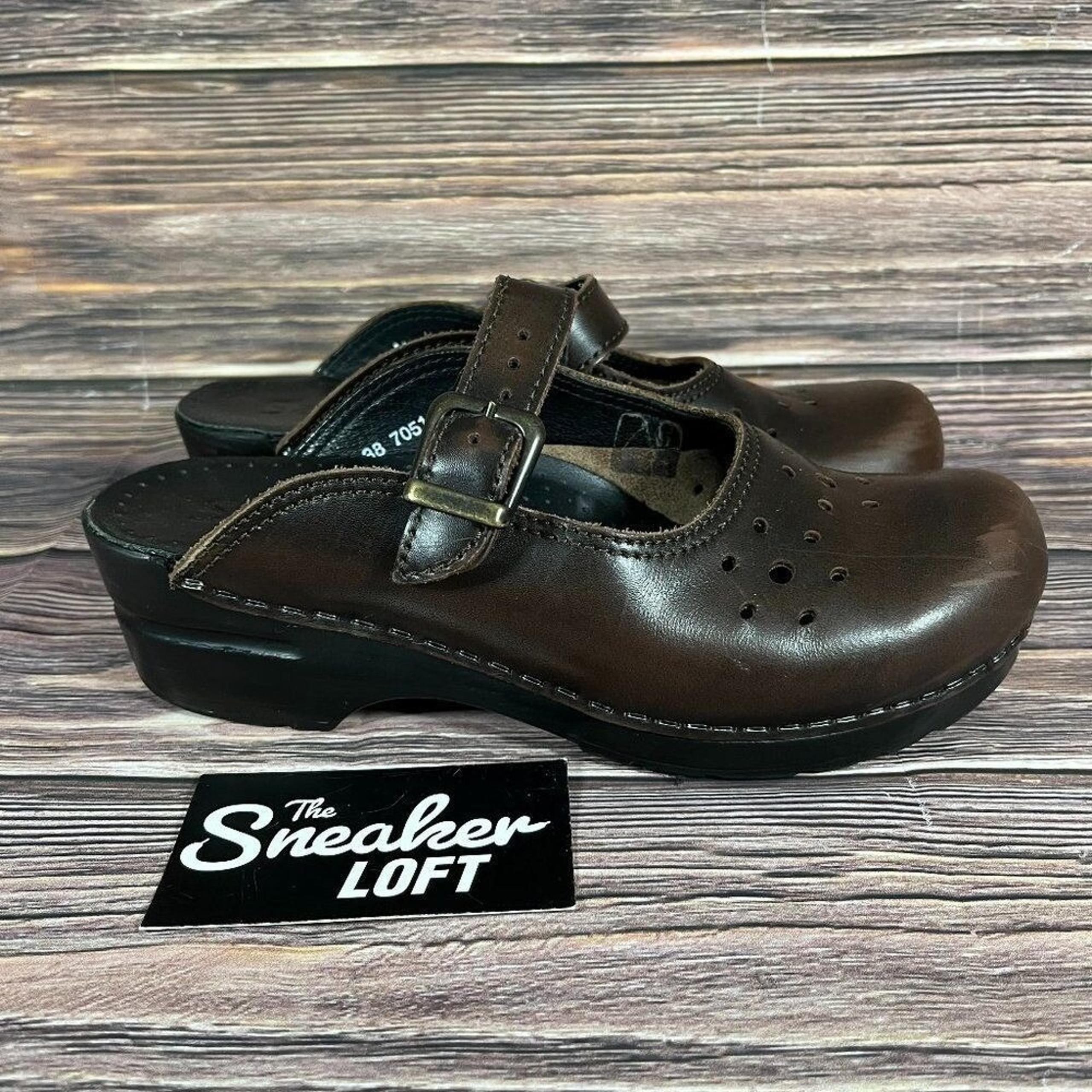 Sanita Leather Mary Jane Mules Women's Shoes Size 38 US 8