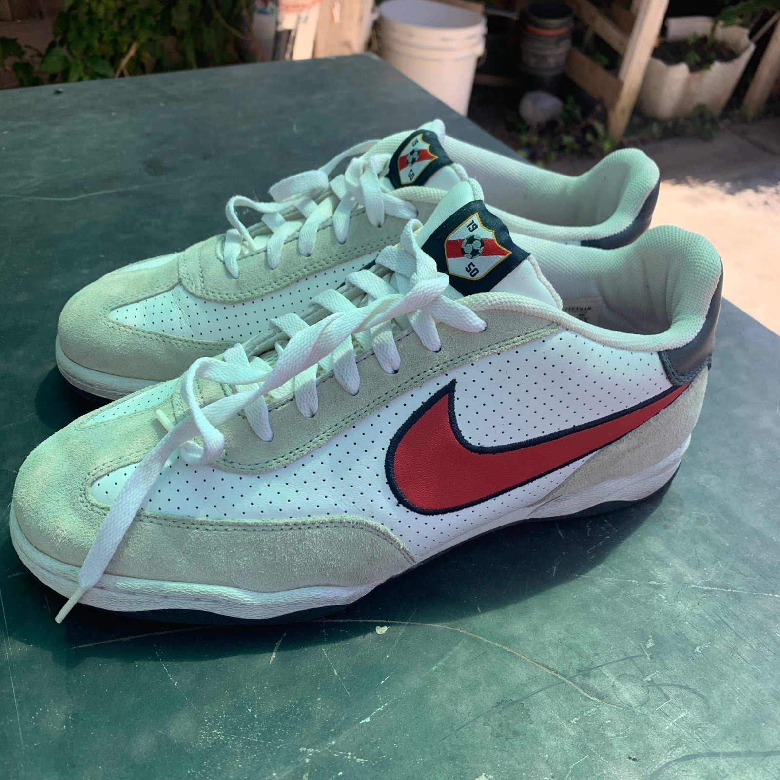 Nike 312942-161 Air Zoom USA 1950 Red White Blue Suede Sneaker 2005 Shoe 10.5