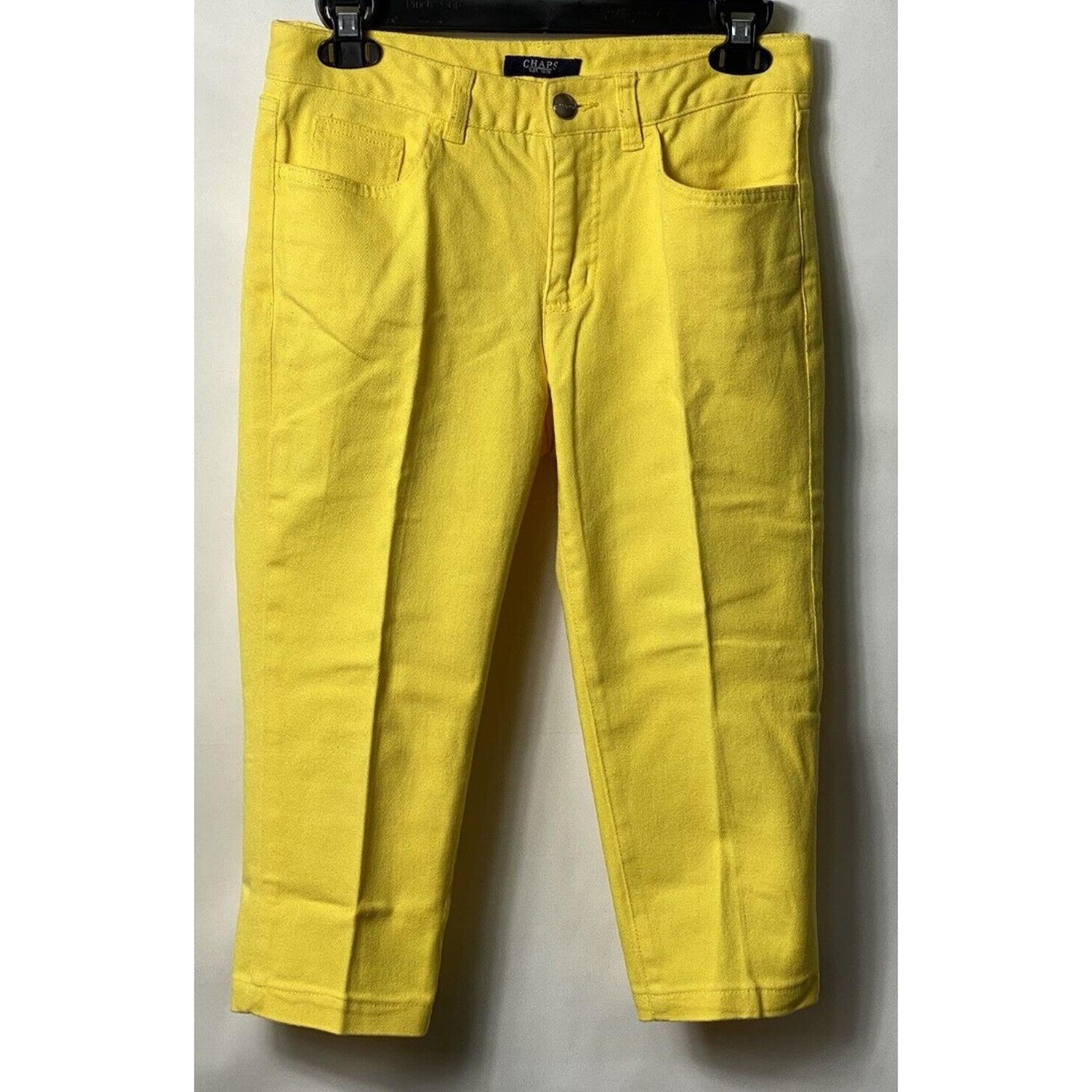 Chaps Womens Yellow Slimming Fit Stretch Capri Jean Pants Size 4