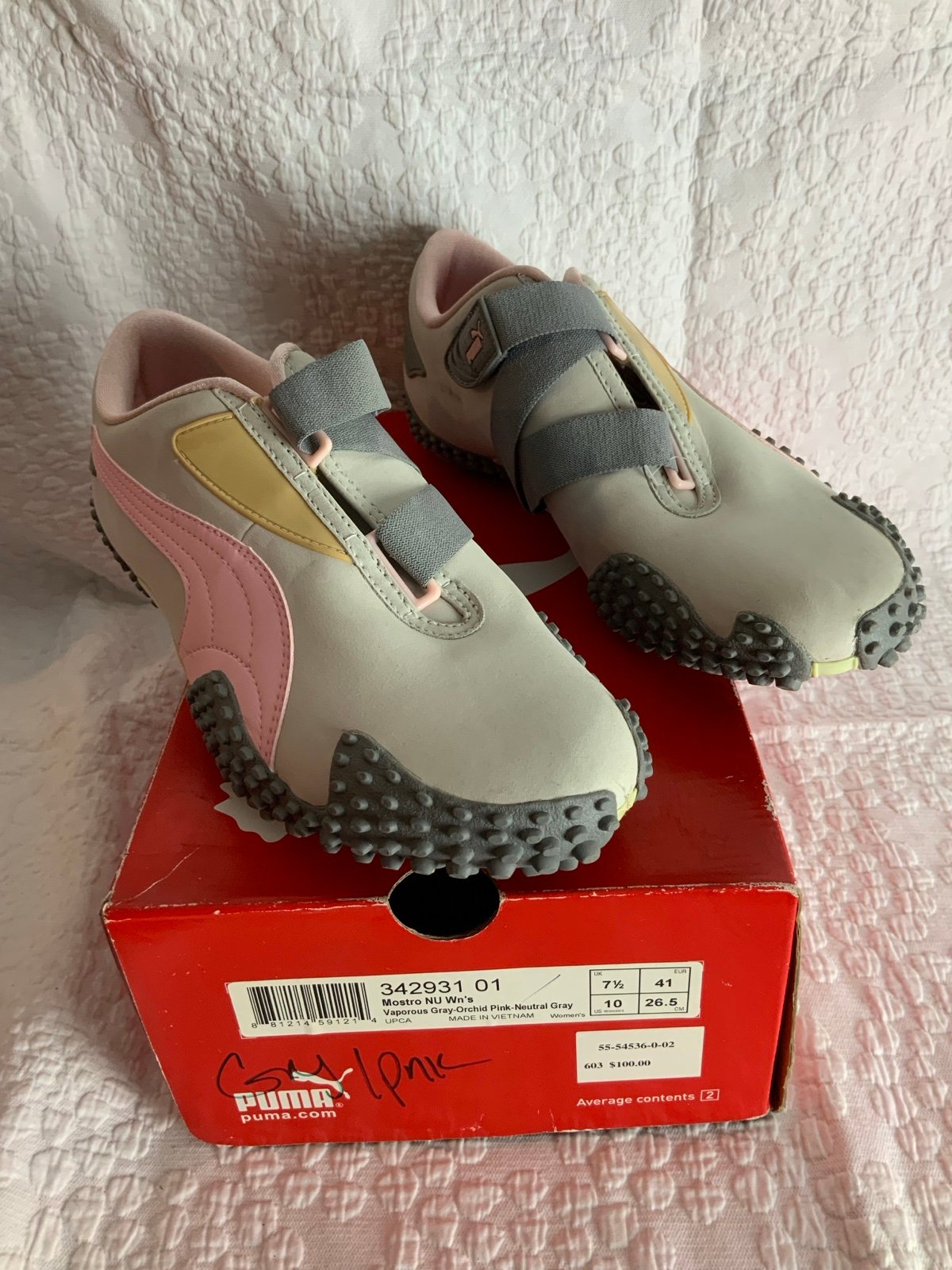 Puma Mostro Sneakers with Pink and Grey size 10 brand new in box vintage