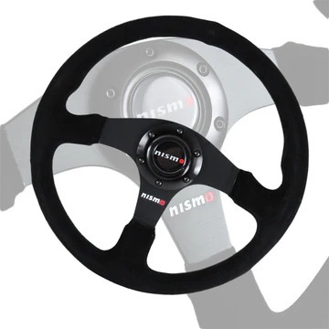NEW UNIVERSAL 14 NISMO Style Racing Black Stitching Suede Sport Steering Wheel