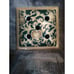 Green and Gold Asian Tapestry Porcelain Jar Incense Burner Jar 9 3/4
