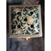 Green and Gold Asian Tapestry Porcelain Jar Incense Burner Jar 9 3/4