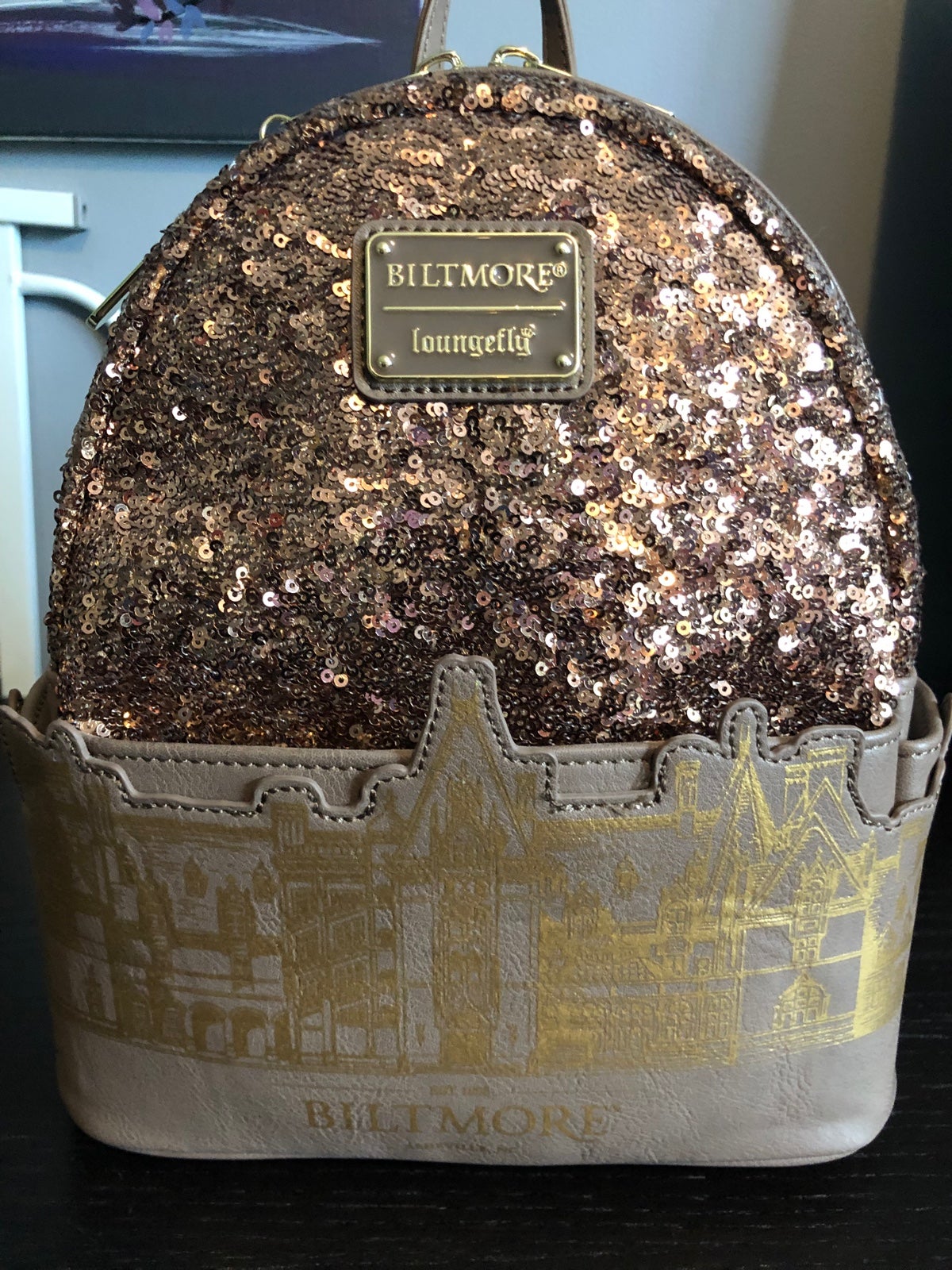 Biltmore Loungefly mini backpack Bronze