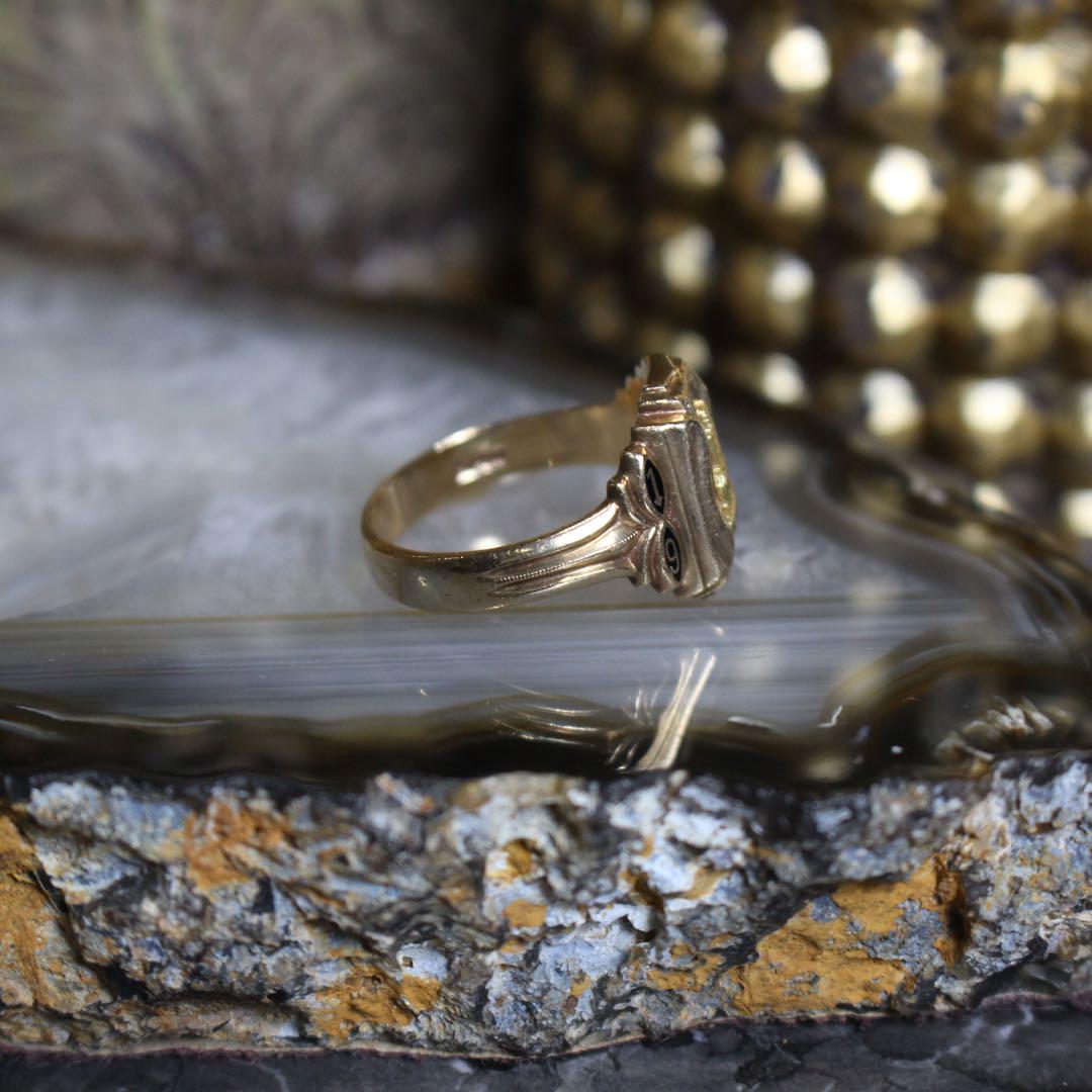 60's USA VINTAGE 1964 HJ Herff Jone 10K COLLEGE RING/1964年