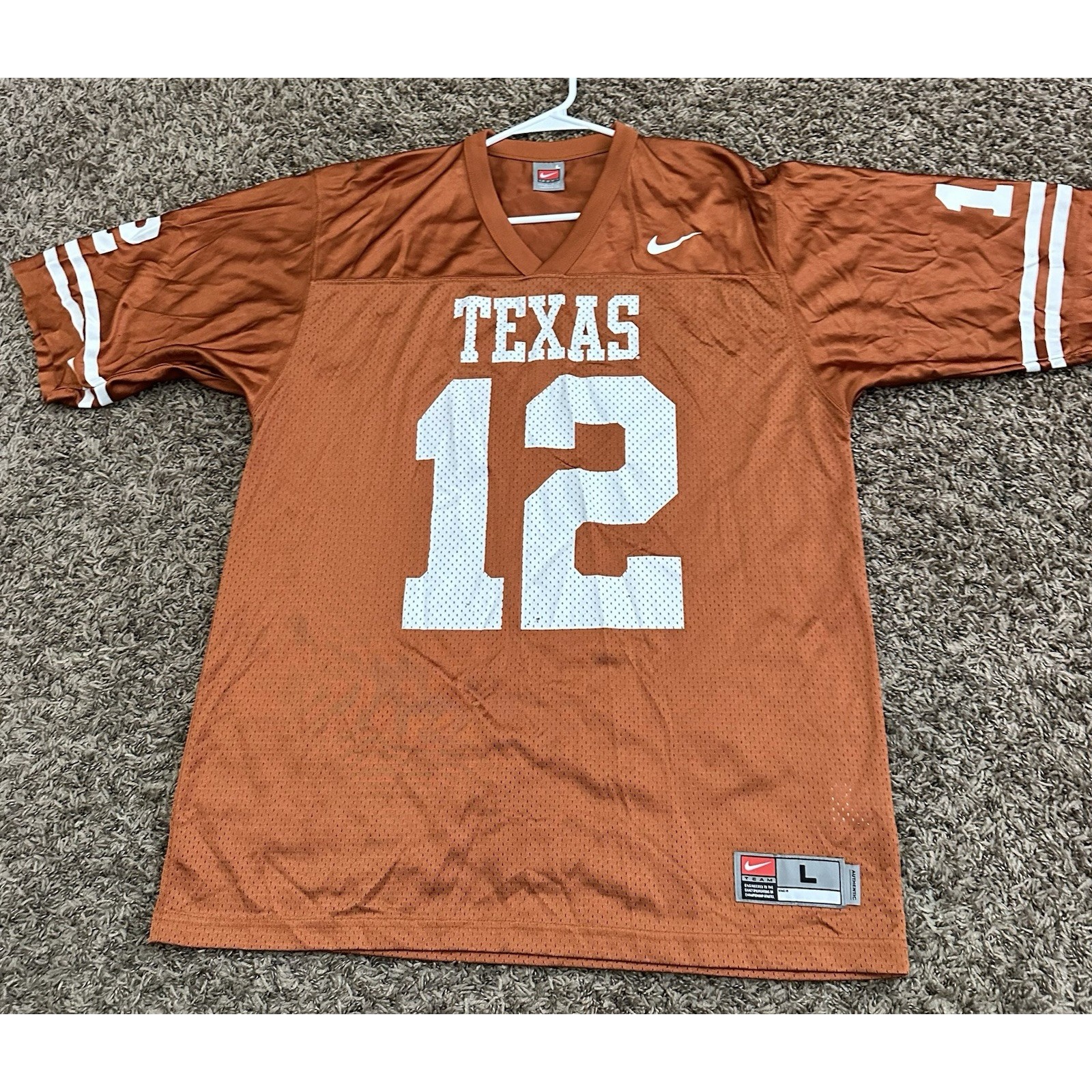Vintage Nike Team Texas Longhorns #12 Football College Jersey Mens Size Large