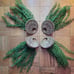 4x Faux Plants in Wicker Wall Decor