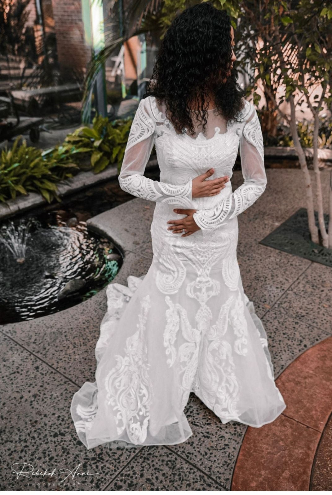 Maggie Sottero inspired white sequin wed