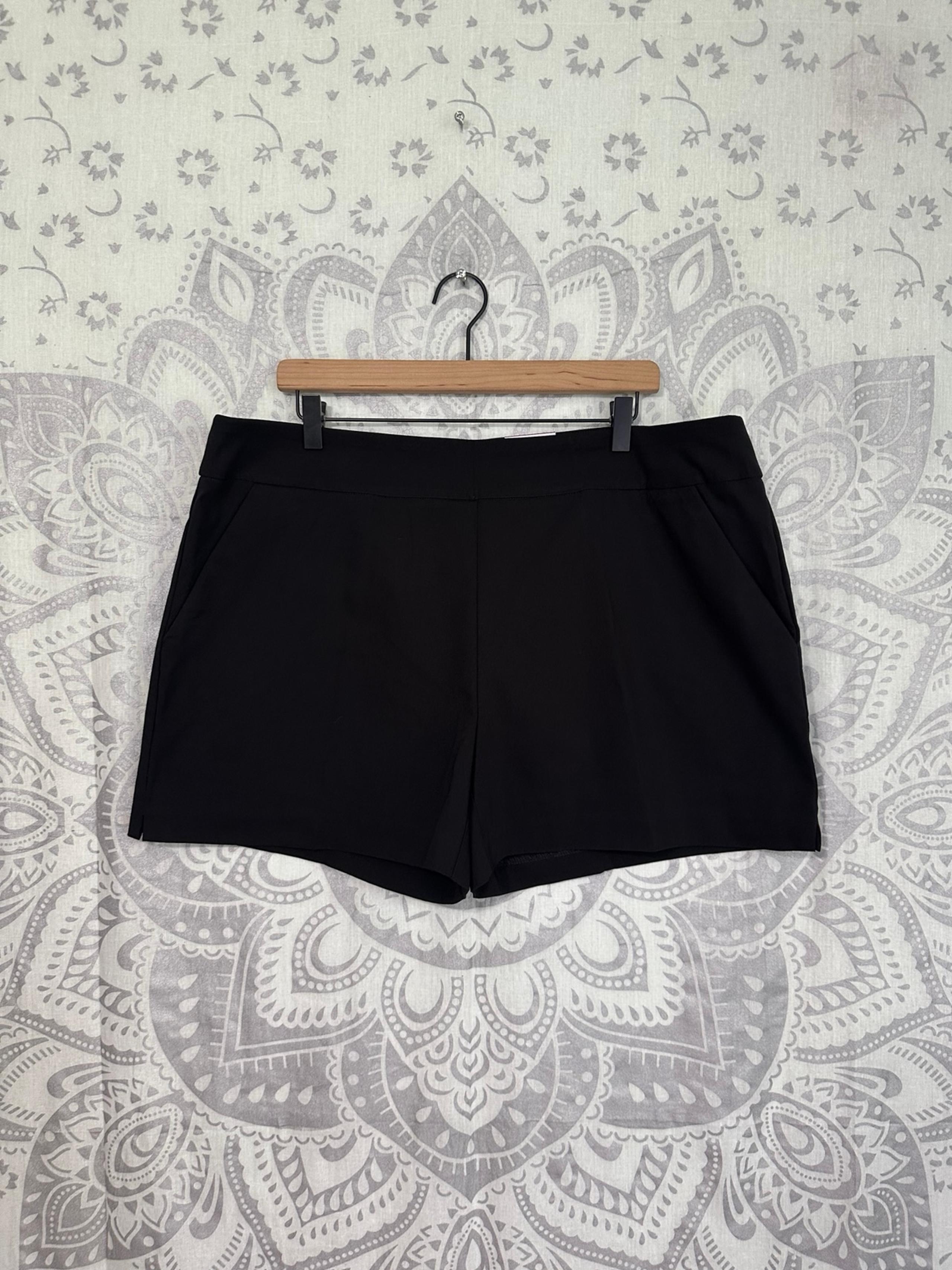 Nwt Walmart Time & And Tru True Millennium 4” Dress Shorts Pull On Black XXL