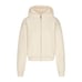 SKIMS Hoodie Cotton Fleece Waffle Lined Shrunken Zip Up Hoodie Ecru Sz XS-S NEW