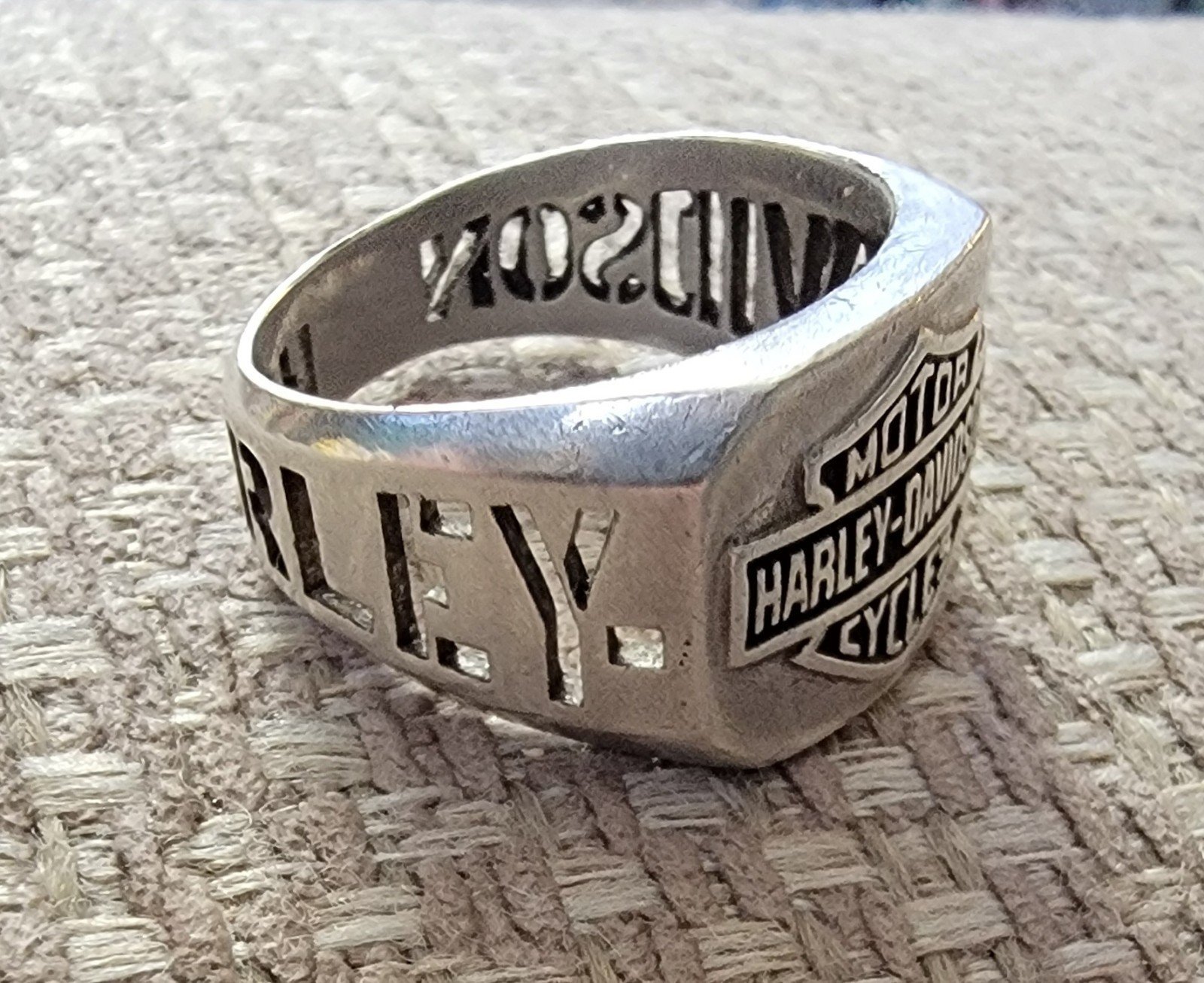 超可爱 Silver Sterling Harley-Davidson motorcycle Rings 10 size ring アクセサリー