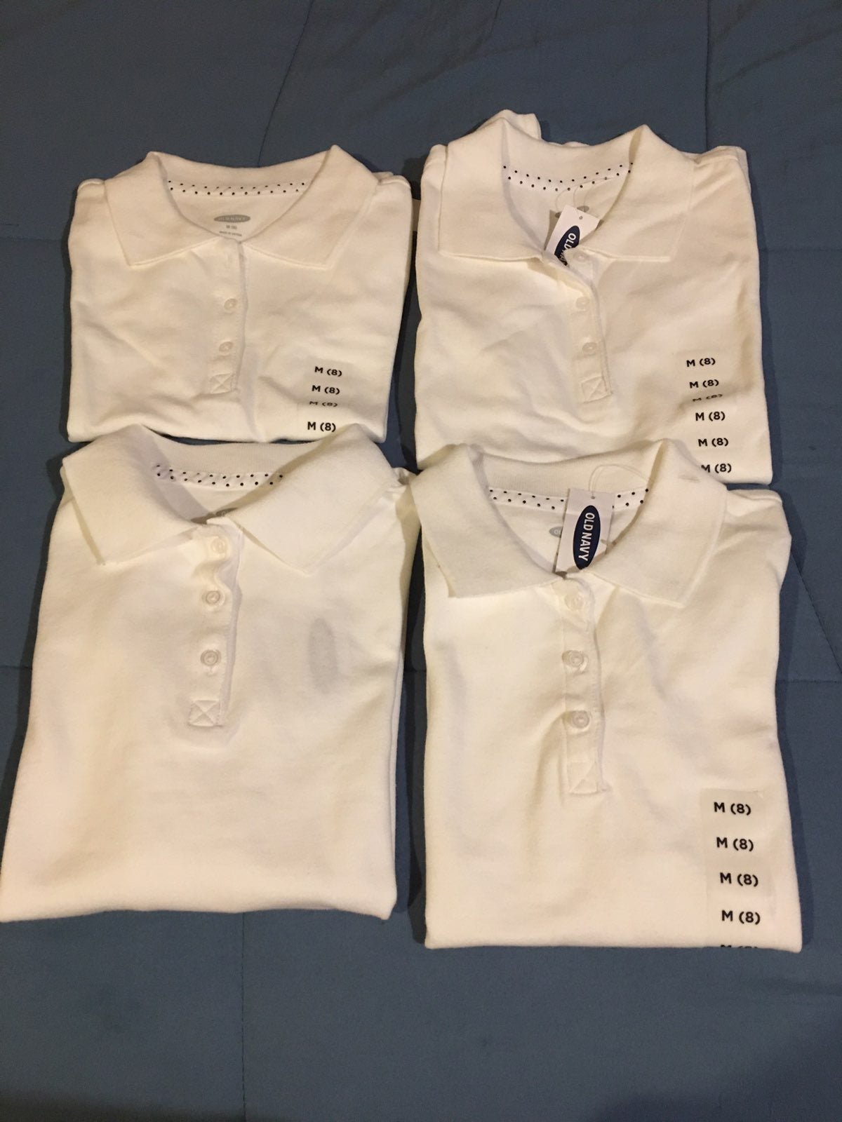 4 School uniform shirts for girls size 8