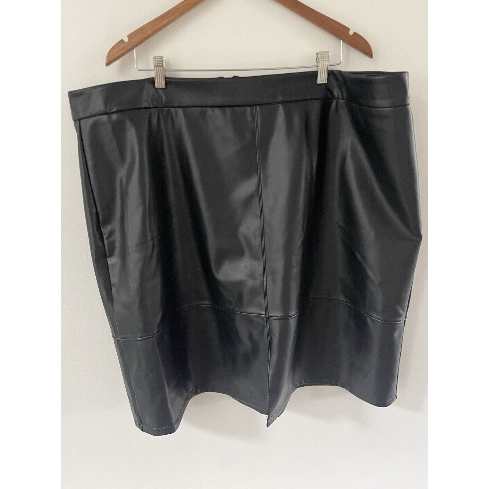 Sculpt Her NYDJ Faux Leather Straight Skirt Womens 24W Black Lift X Tuck New