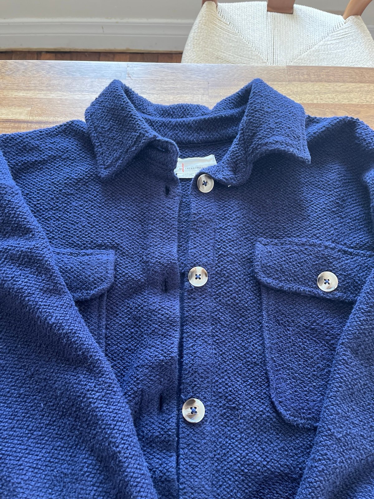 By Anthropologie navy Blue Knit Shacket