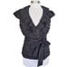 Calvin Klein Black Ruffle Wrap Top Tie Waist Top Cap Sleeve Jacket