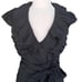 Calvin Klein Black Ruffle Wrap Top Tie Waist Top Cap Sleeve Jacket