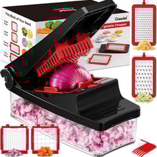 Vegetable Chopper, Onion Chopper Pro Food Chopper 4 in 1, Red