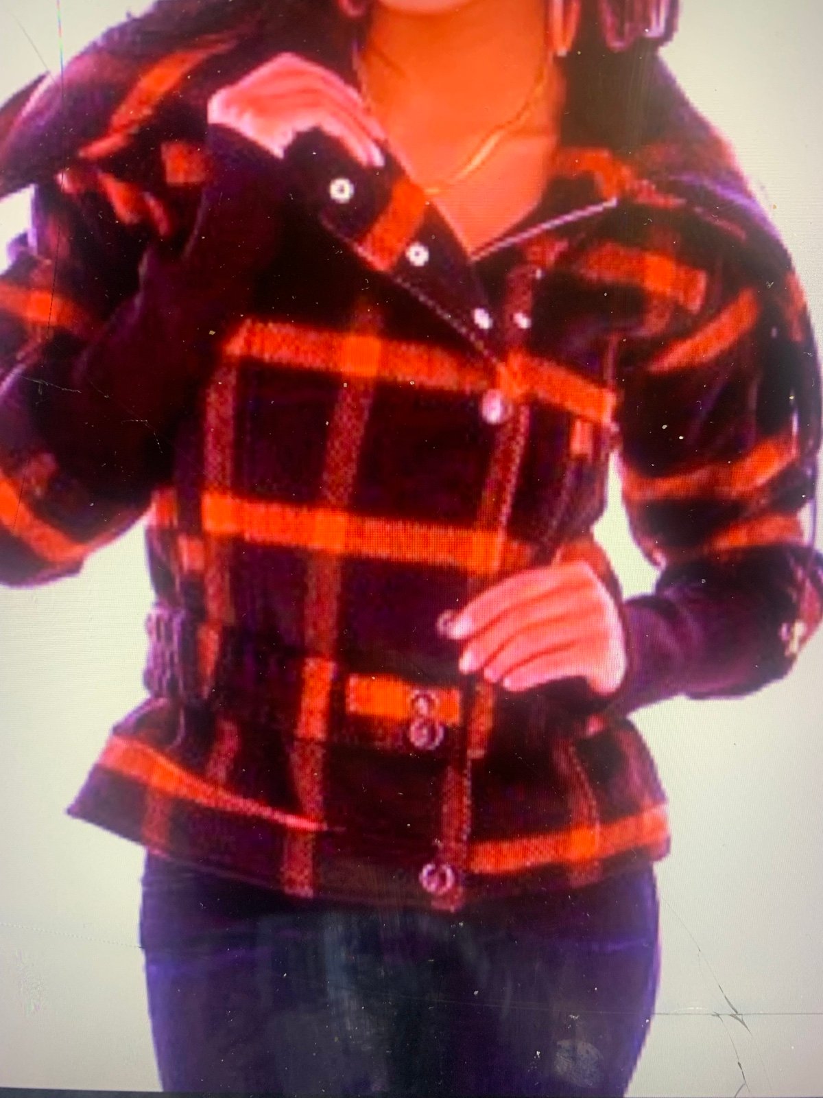 VTG Y2K Baby Phat Black Orange Plaid Jacket Size 2X