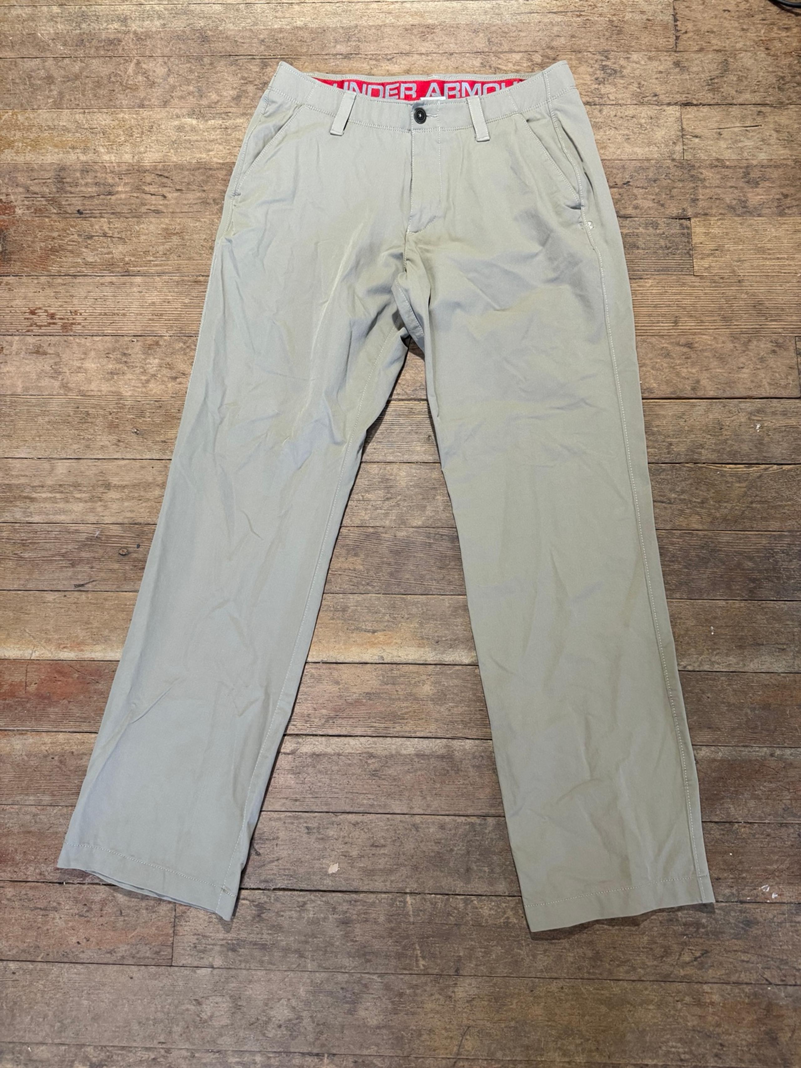Under Armour Chino Pants Men 34x32 Khaki Tan Beige Chino Straight Leg Golf