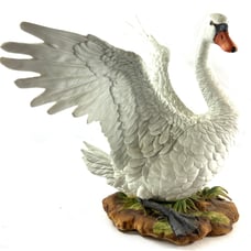 Andrea by Sadek Mute Swan Porcelain Statue No. 705 Beautiful White Swan 8” Tall