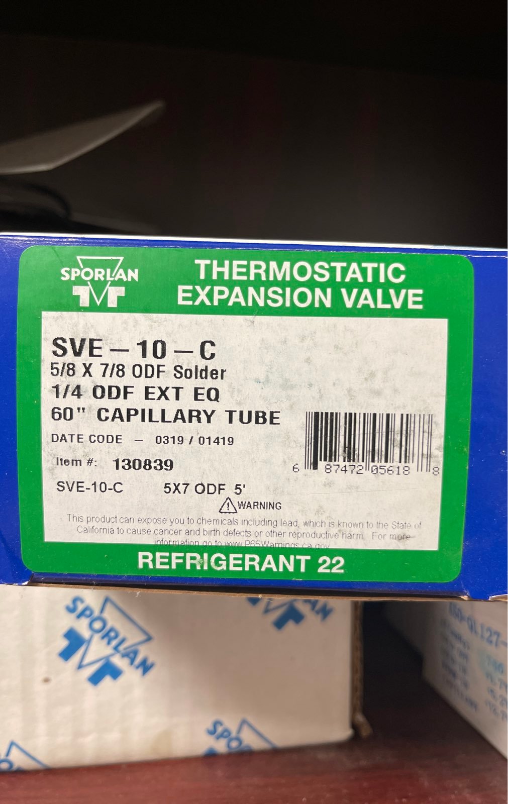 Thermostatic Expansion Valve SVE-10-C