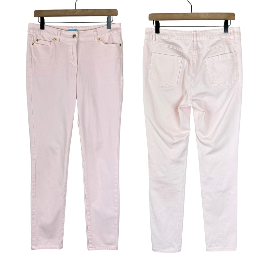 J. McLaughlin Lexi Pastel Pink Slim Leg Mid Rise Stretch Denim Jeans