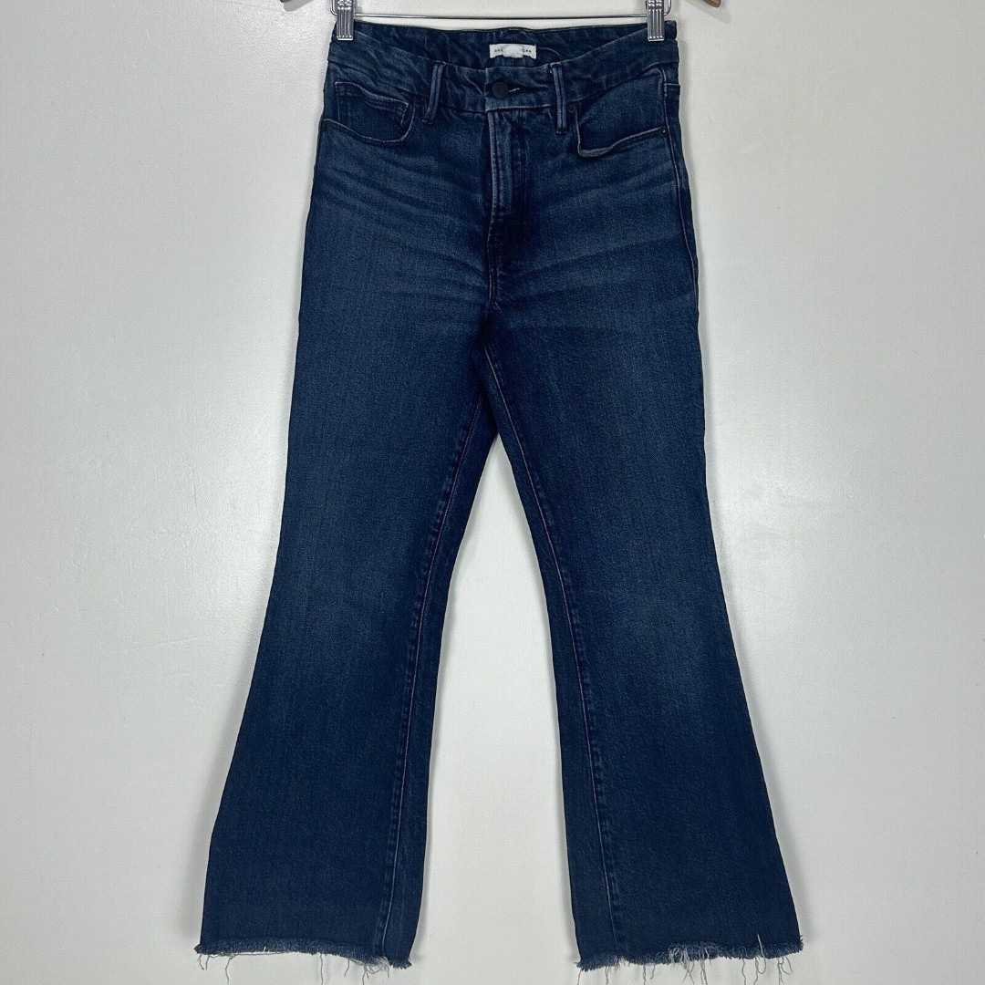 Good American Good Legs Flare Raw hem Jeans in Indigo516 Size 4/27