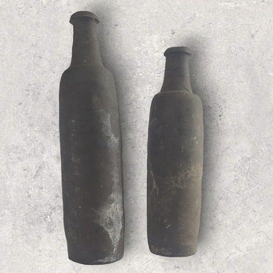 19th Century French Pottery Cider Bottles From Normandy 2 Bottles Available