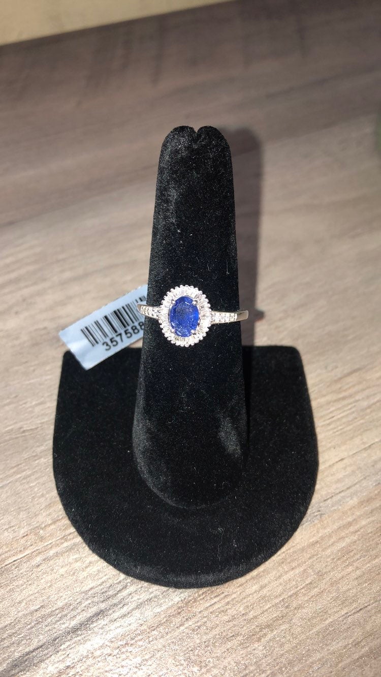 AAA Burmese Blue Sapphire Diamond Ring