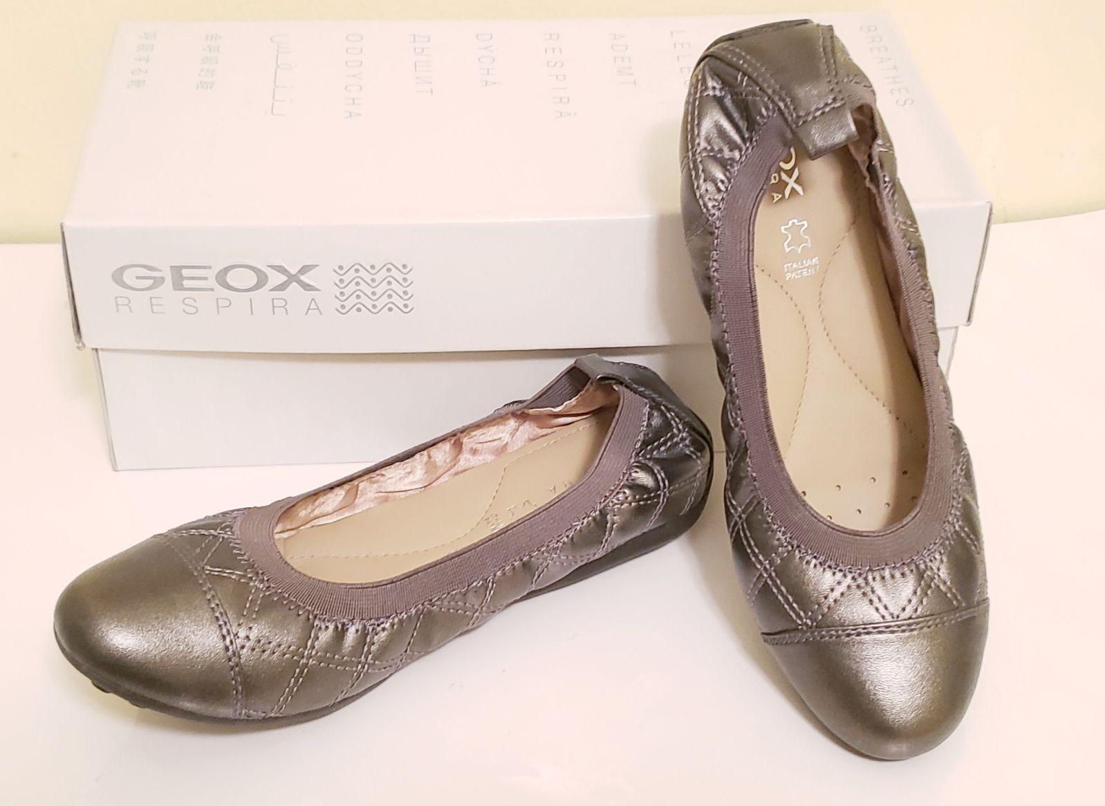 Geox Piuma Ballet Flats GunMetal Size 5