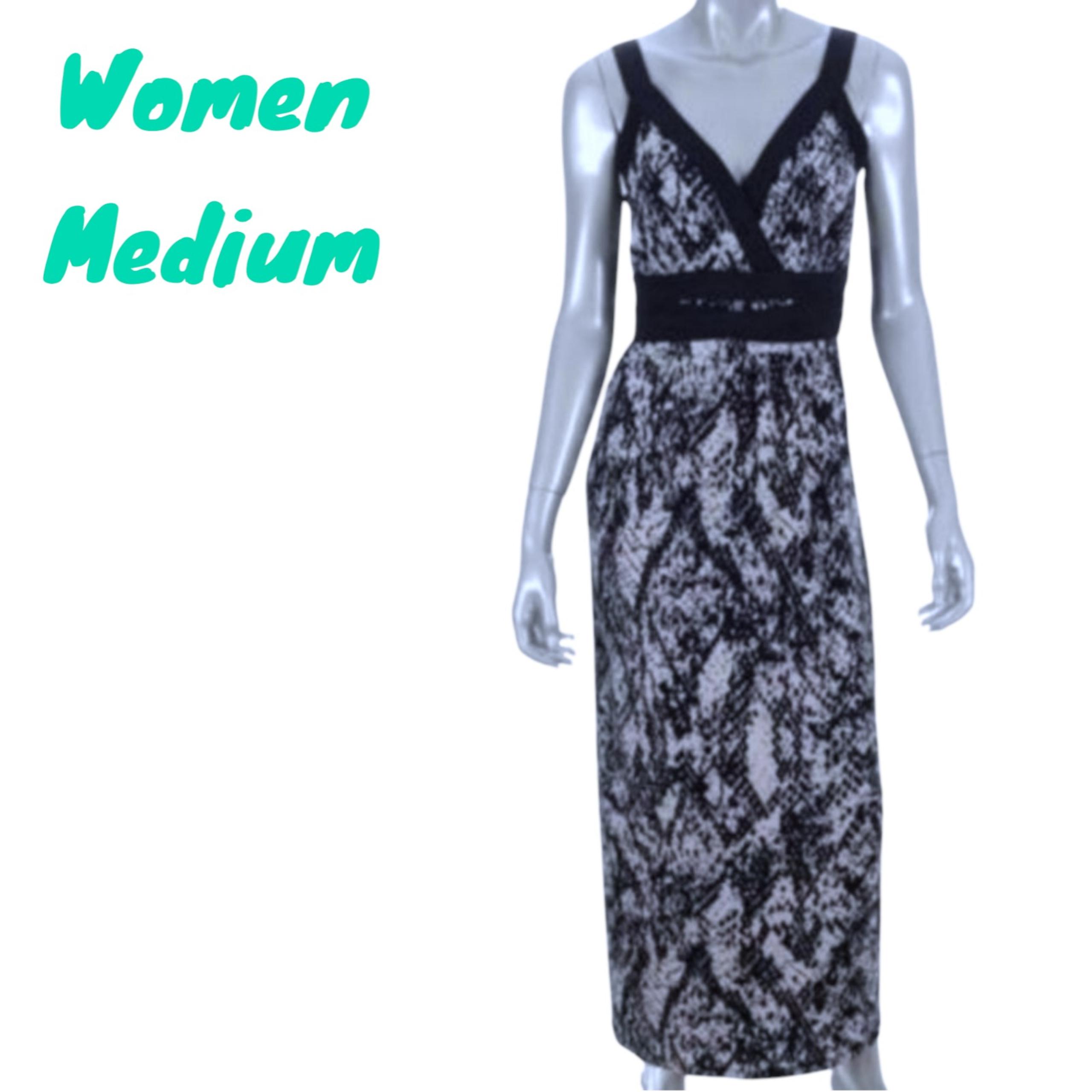 Style & Co Women Med Chic Python Animal Print Sleeveless Maxi VNeck Strap Dress
