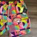 Psycho Bunny Henry Deco Swim Trunks Coral Gables Neon Lined Size S Men's NWT