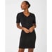 NWT Spanx Faux Suede Column V-Neck Short Sleeve Dress Black XL