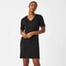 NWT Spanx Faux Suede Column V-Neck Short Sleeve Dress Black XL
