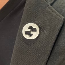 Vintage GG Lapel Pin - Silver Tone
