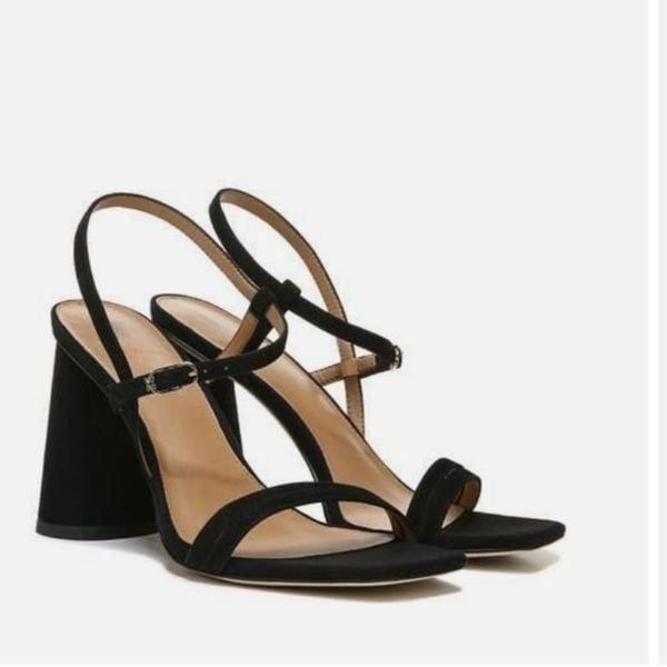 New SAM EDELMAN Kit Slingback Block Heel Sandal (Women) high fat heels 8 black