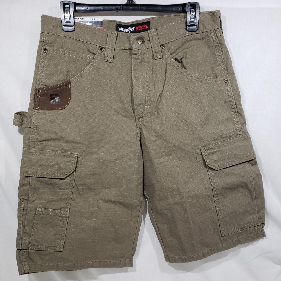 Wrangler Men's 30 Riggs Workwear Men's Ripstop Ranger Short, Bark, 103W360BR