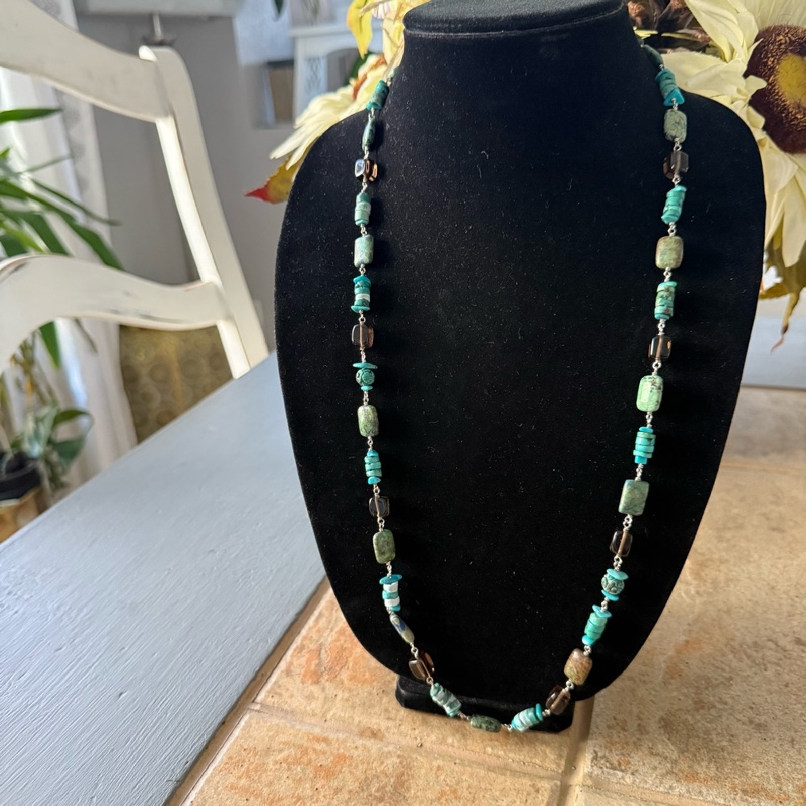 Silpada 925 Sterling Silver Turquoise Beaded Necklace
