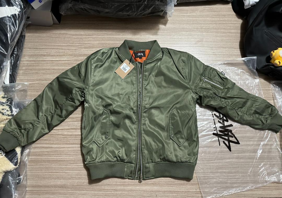STUSSY CDG 40th Anniversary MA-1 Jacket Olive Green