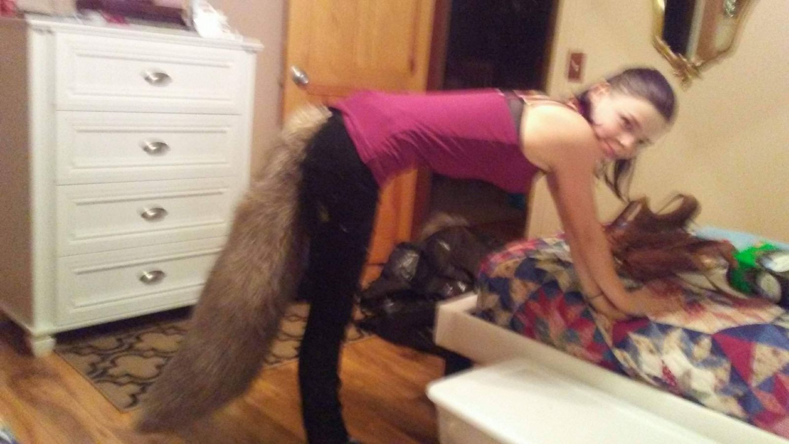Custom cosplay wolf tail