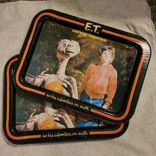 1982 E.T. Metal TV Trays // The Extra-Terrestrial // 1982 Universal City Studios