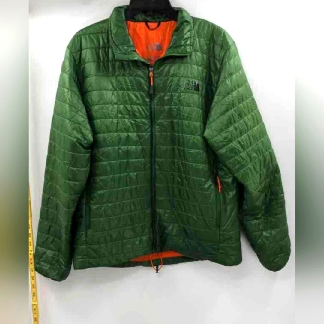 The North Face Mens Green Pockets Full-Zip Puffer Thermoball Jacket Coat Men M