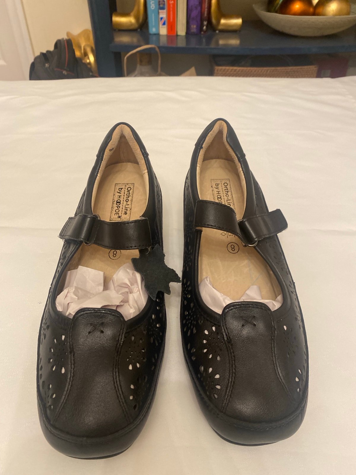 Hoopoe Ortho-Line Leather Women’s Black Shoes Size 8 New