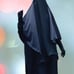 Fatima Screened Overhead Floor Length Satin Khimar with Screen