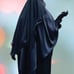 Fatima Screened Overhead Floor Length Satin Khimar with Screen
