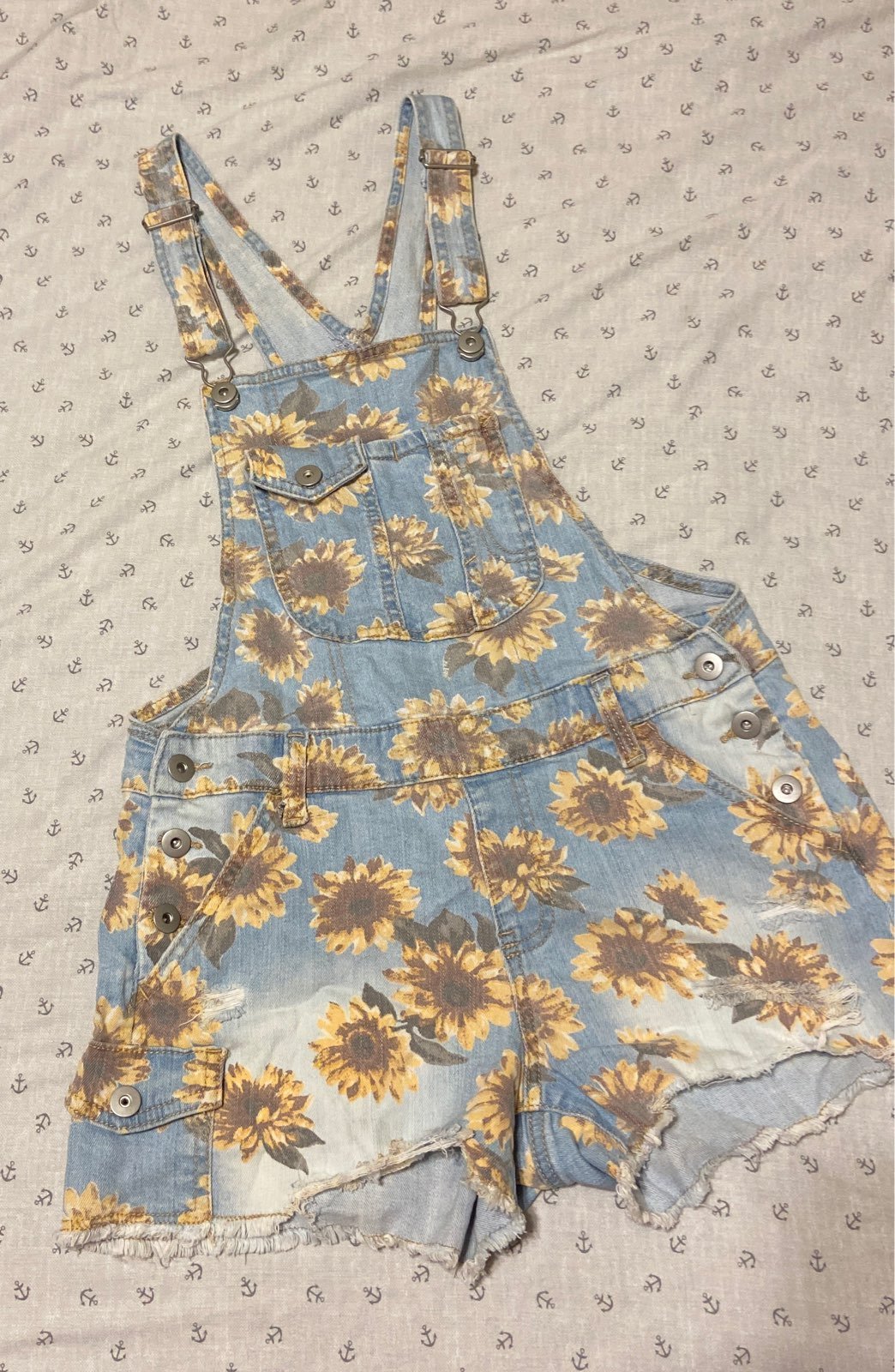 Overalls sunflowers small 4-6
