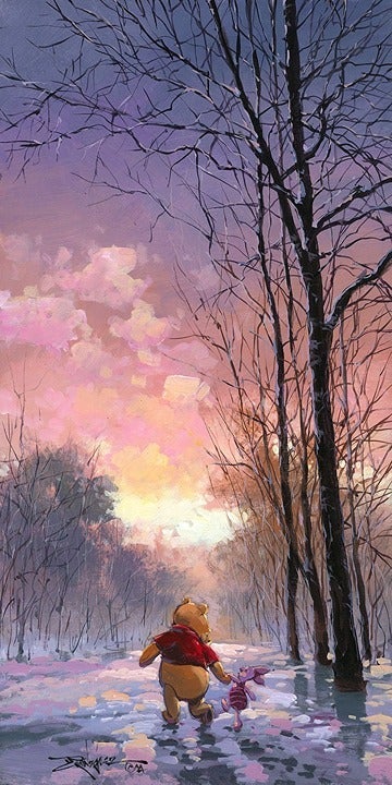 Walt Disney's WINNIE THE POOH Snowy Path Limited Edition of Canvas Print of 19