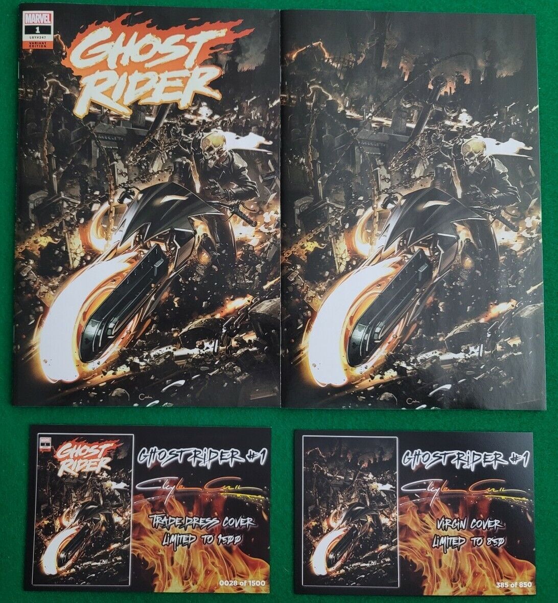 Ghost Rider #1 Clayton Crain Exclusive Set w/COA