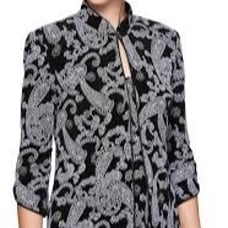 NWT Alex Evenings Blue & Black Glitter Evening Jacket